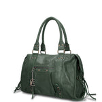 Borsa a Spalla in Genuine Printed Suede Leather Verde
