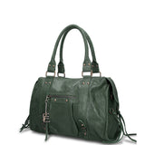 Borsa a Spalla in Genuine Printed Suede Leather Verde