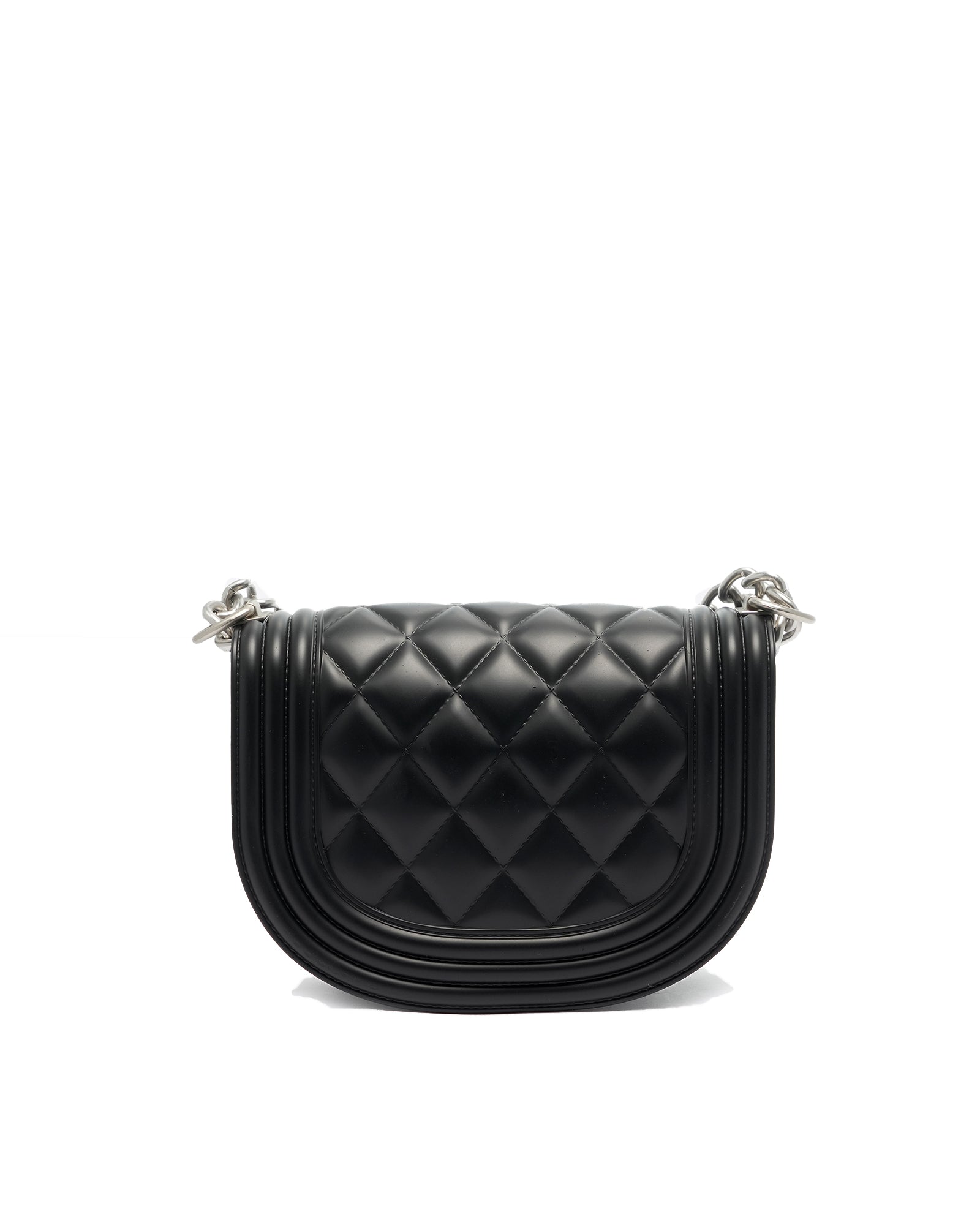 Borsa a mano da donna 100% PVC FLAT ZOE-BLACK + OFF SILVER Marc Ellis