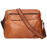 Borsa a tracolla unisex in vera pelle 100% pelle di vacchetta SN5862747-TAN Santini Firenze
