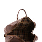 Borsa da viaggio unisex vera pelle 100% cotone 4038-TESTA DI MORO Alessia Firenze