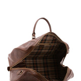 Borsa da viaggio unisex vera pelle 100% cotone 4038-TESTA DI MORO Alessia Firenze