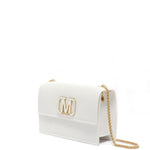 Borsa a mano da donna 100% Pvc FLAT SUPERMEE M-WHITE + GOLD Marc Ellis