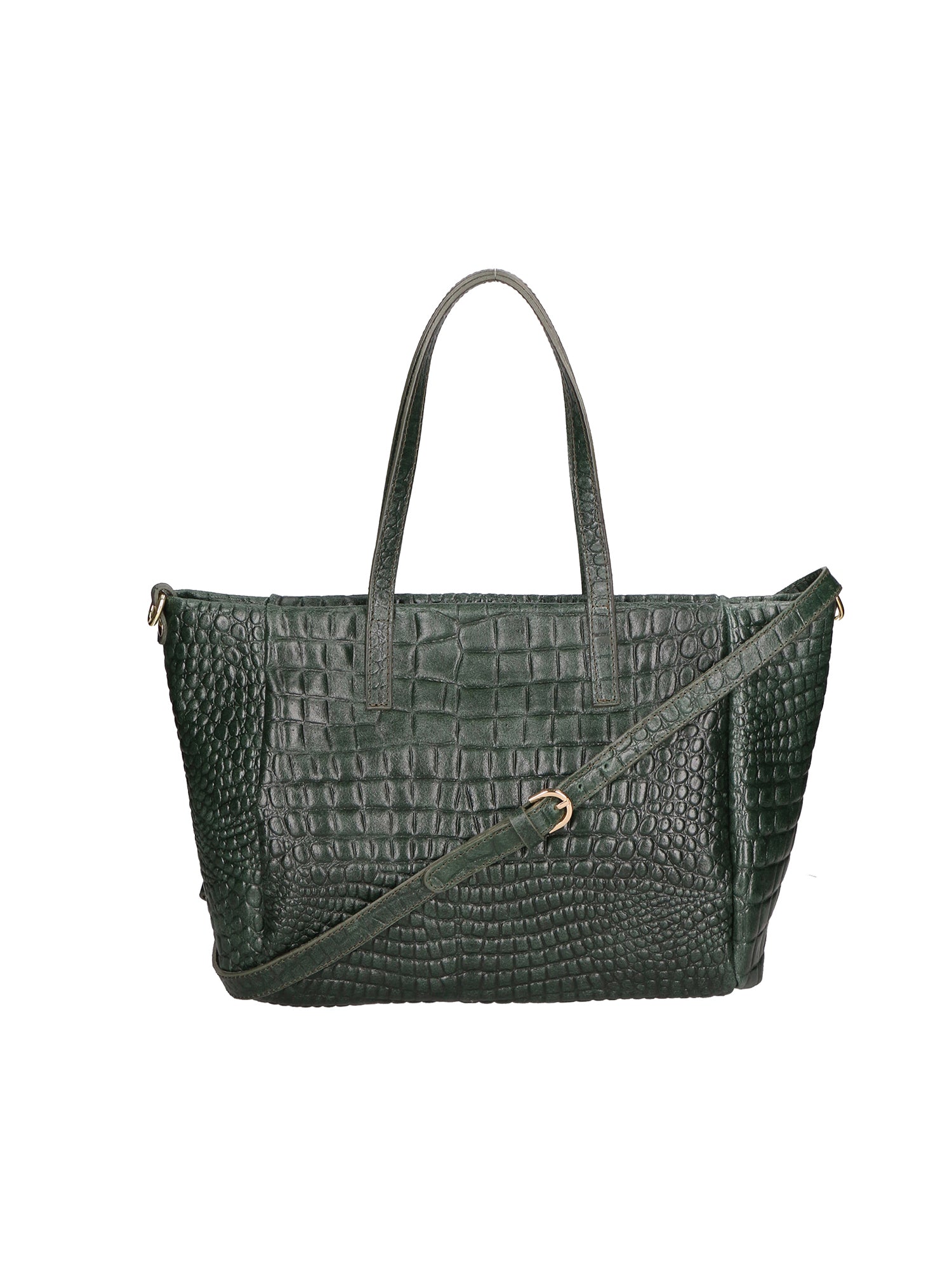 Lorella Borsa a spalla da donna Vera pelle croco 06499-017 VERDE BOTTIGLIA Gave Lux
