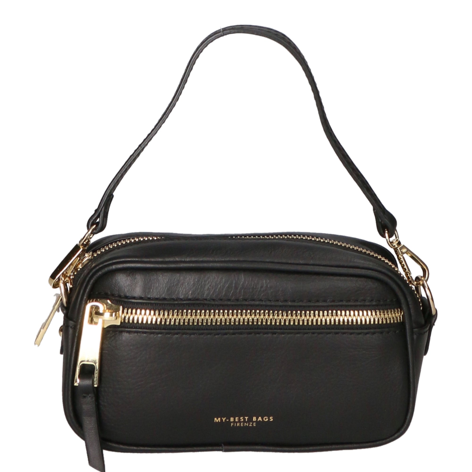 Borsa a tracolla da donna Vera pelle MYB-7031-SS-NERO BLACK My Best Bag