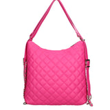 Women's shoulder bag convertible into a backpack in genuine leather Made in Italy 30x31x6 cm