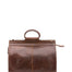 Borsa da viaggio unisex in vera pelle 100% cotone 4563-TESTA DI MORO Alessia Firenze