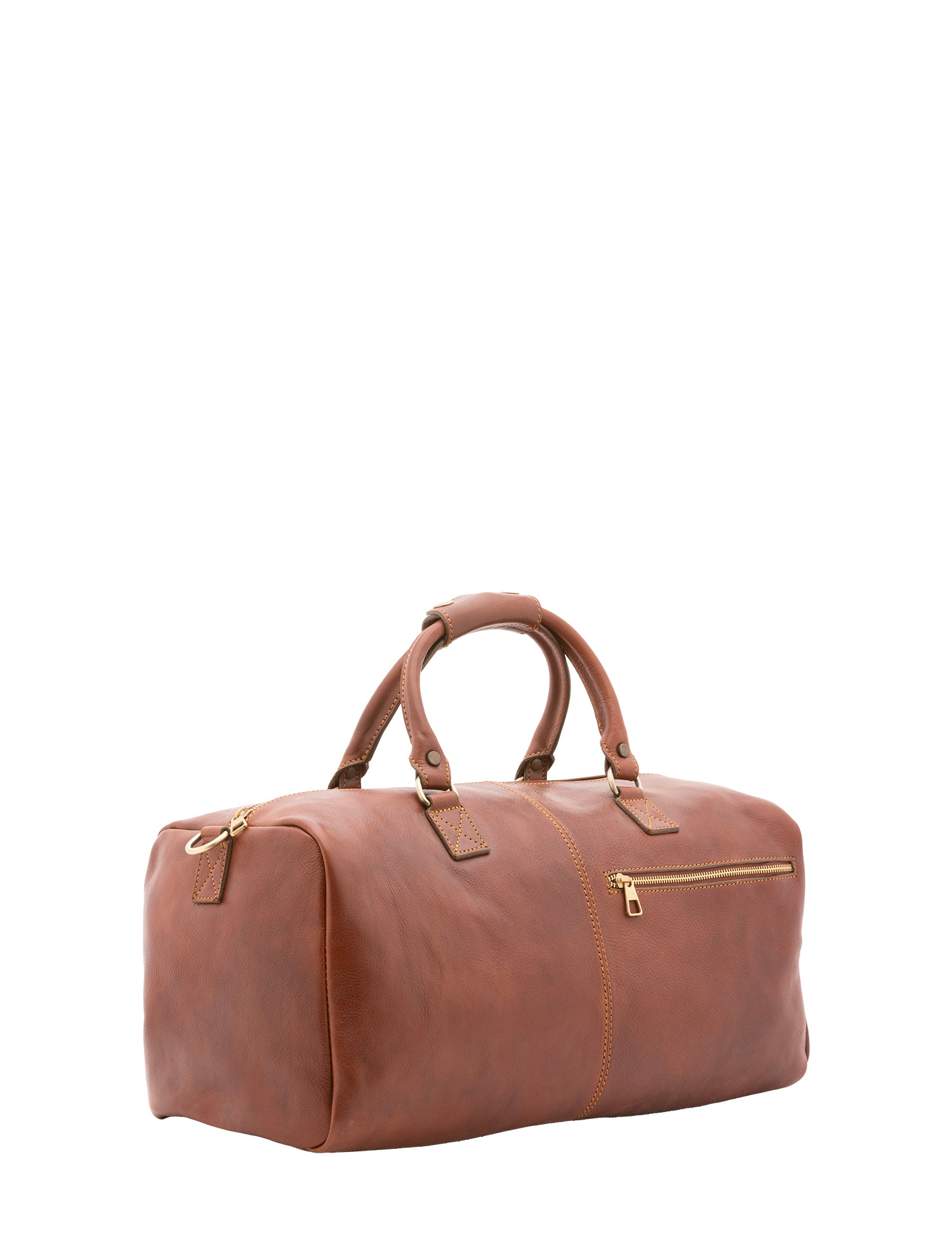 Borsa da viaggio unisex in vera pelle 100% cotone 4311-MARRONE Alessia Firenze