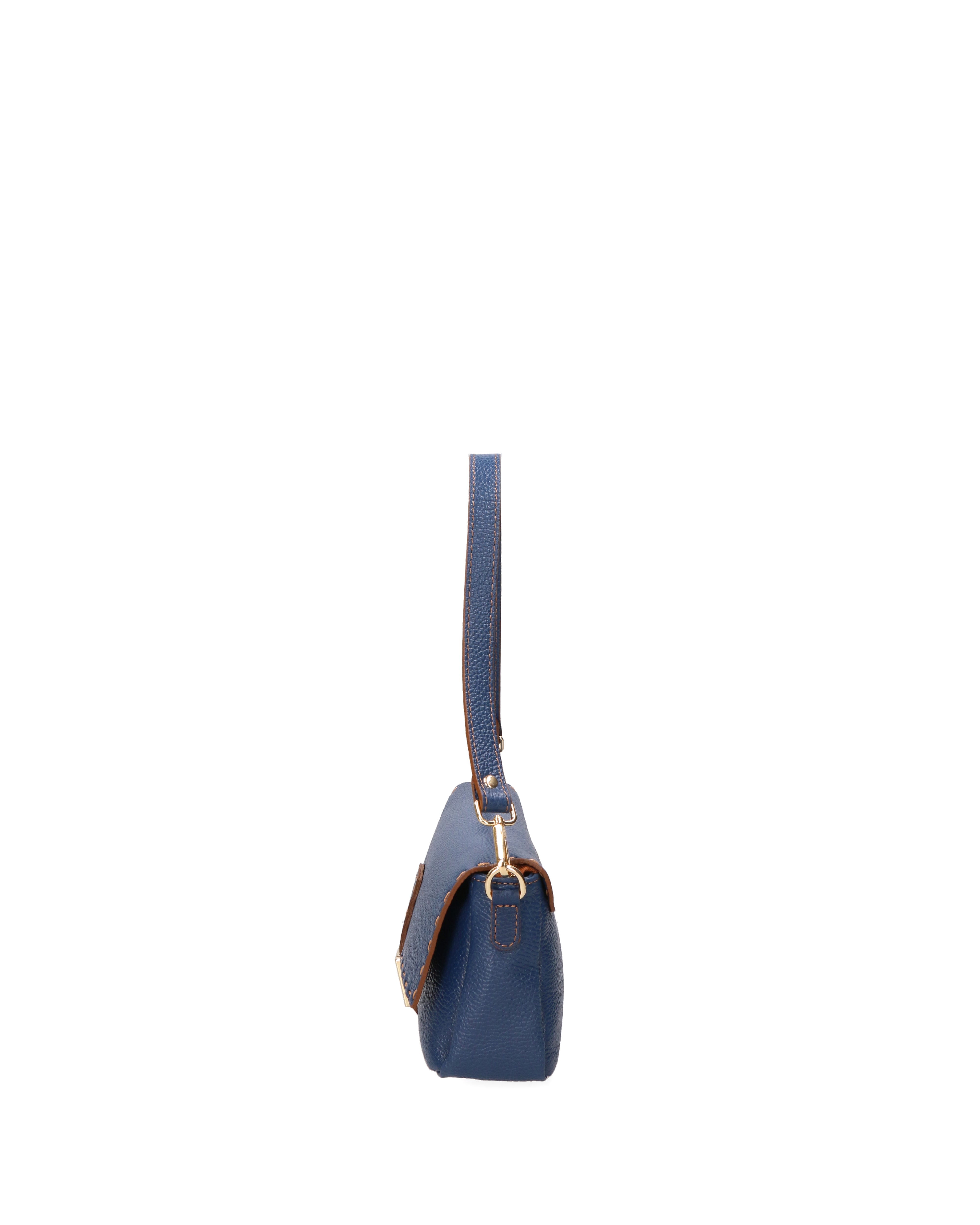 Wally Borsa a spalla da donna Vera pelle 06869-D24 BLU Gave Lux