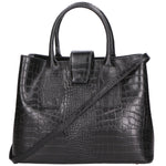 Letizia Borsa a mano da donna Pelle stampata croco 06542-NERO Gave Lux