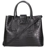 Letizia Borsa a mano da donna Pelle stampata croco 06542-NERO Gave Lux