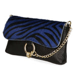Safira Borsa a mano da donna Vera pelle 04760-ZEBRA BLU Gave Lux