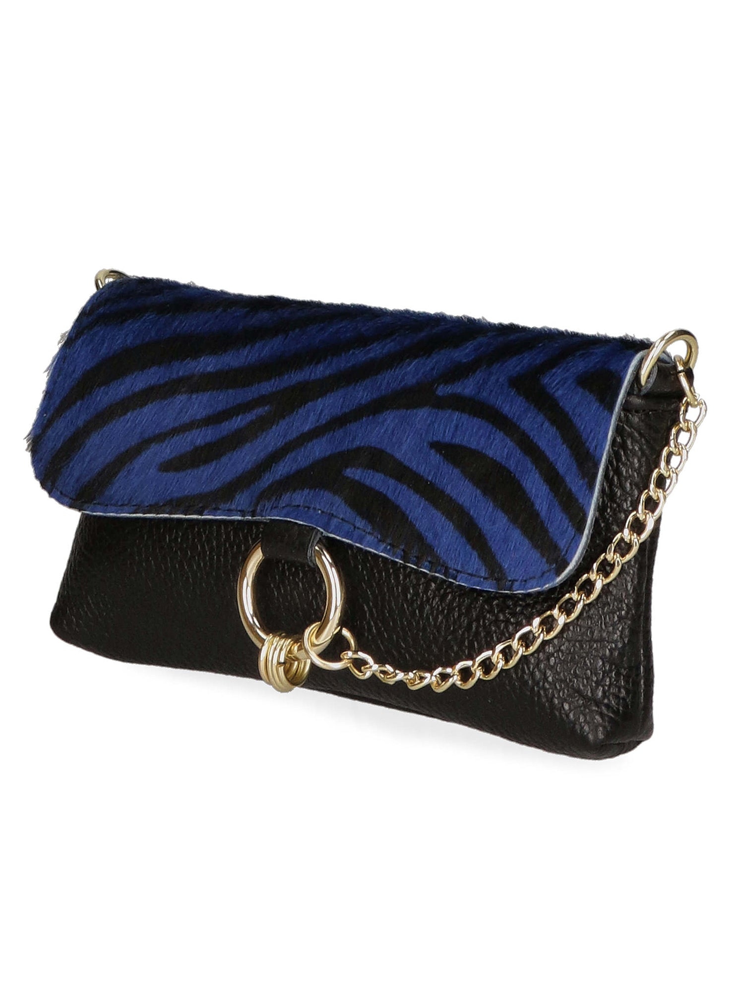 Safira Borsa a mano da donna Vera pelle 04760-ZEBRA BLU Gave Lux