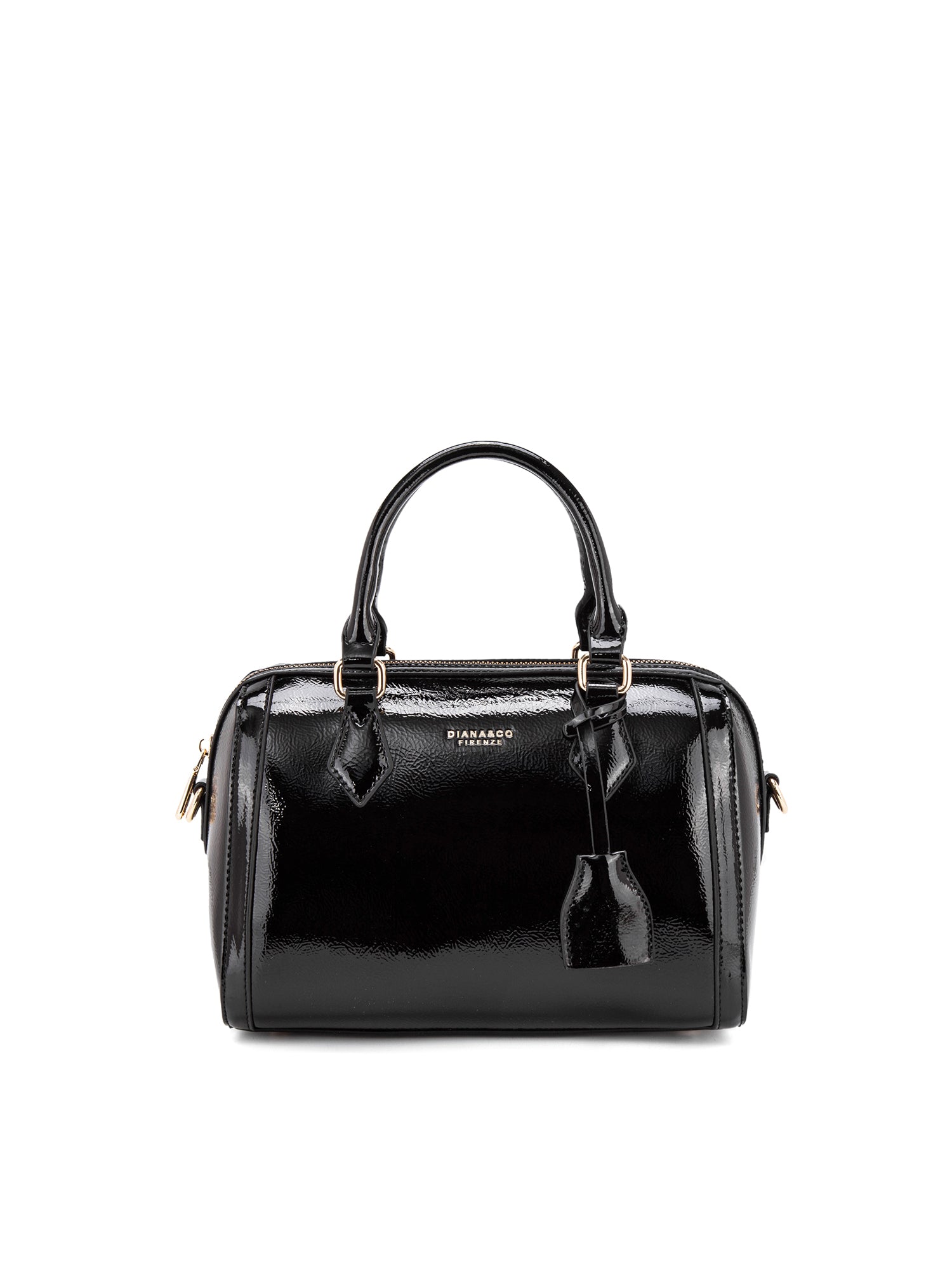 Borsa a Bauletto in 100% Pu Vegan Leather Nero