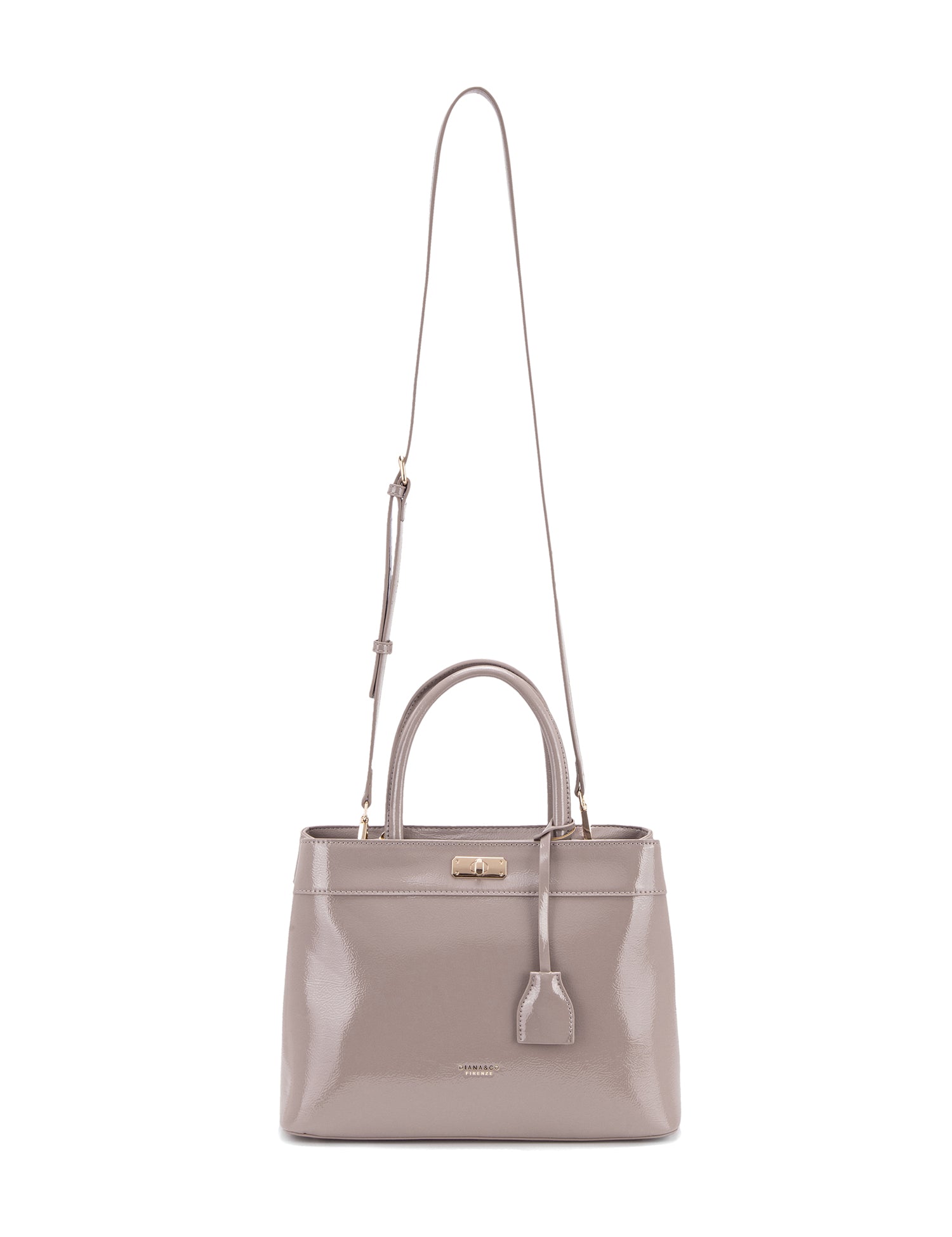 Borsa a Mano in 100% Pu Vegan Leather Beige Scuro