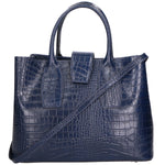 Letizia Borsa a mano da donna Pelle stampata croco 06542-BLU SCURO Gave Lux