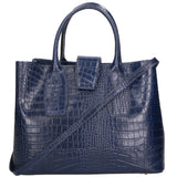 Letizia Borsa a mano da donna Pelle stampata croco 06542-BLU SCURO Gave Lux