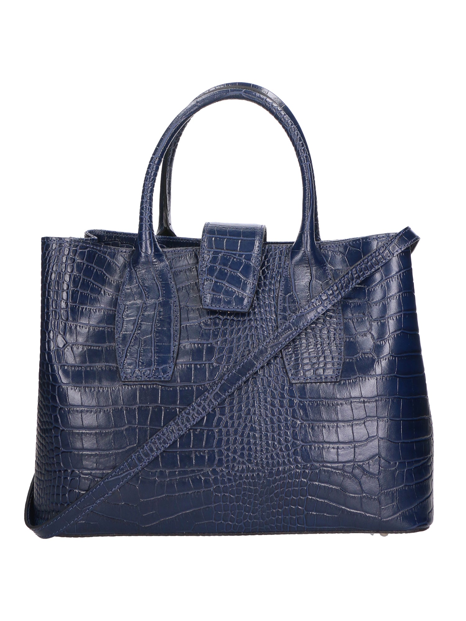 Letizia Borsa a mano da donna Pelle stampata croco 06542-BLU SCURO Gave Lux