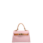 Borsa a mano da donna 100% vera pelle 07221-D56 PINK+D44 CUOIO Roberta Rossi