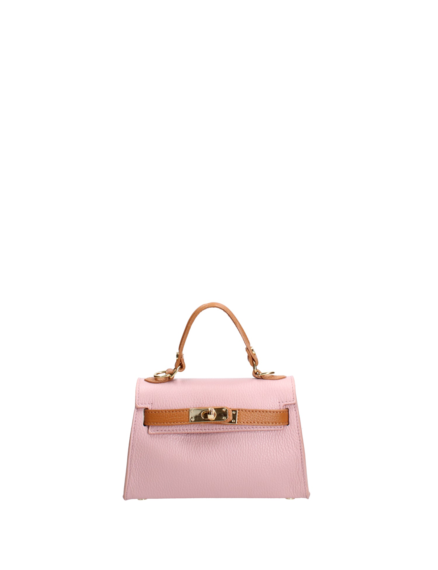 Borsa a mano da donna 100% vera pelle 07221-D56 PINK+D44 CUOIO Roberta Rossi