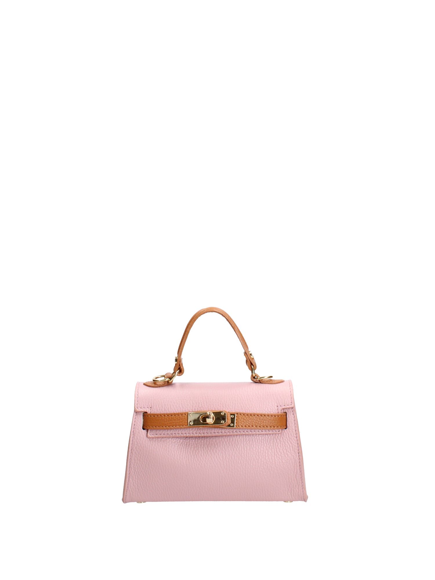 Borsa a mano da donna 100% vera pelle 07221-D56 PINK+D44 CUOIO Roberta Rossi