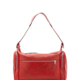 Borsa da viaggio unisex in vera pelle 100% cotone 4037-ROSSO Alessia Firenze