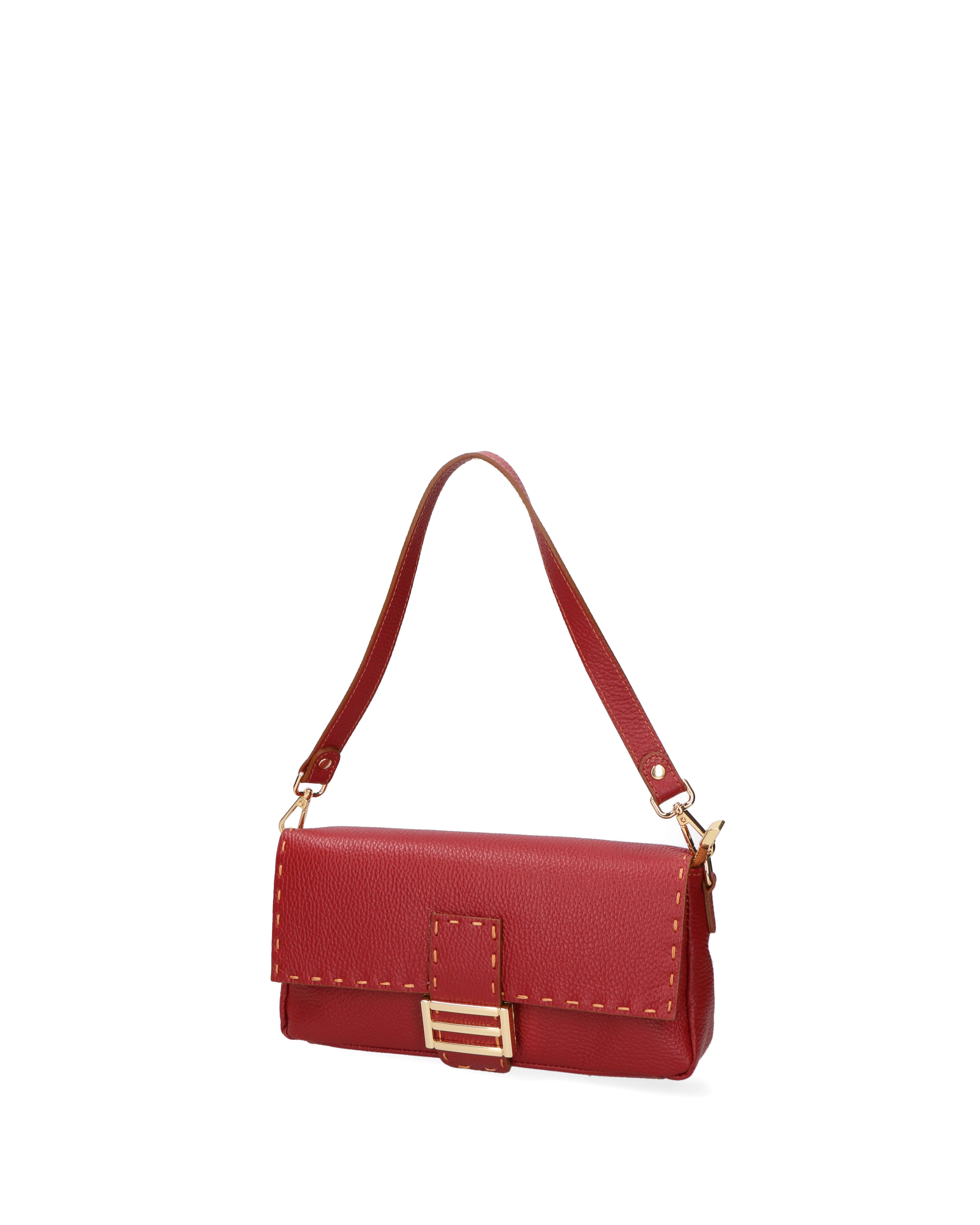 Wally Borsa a spalla da donna Vera pelle 06869-D10 ROSSO SCURO Gave Lux