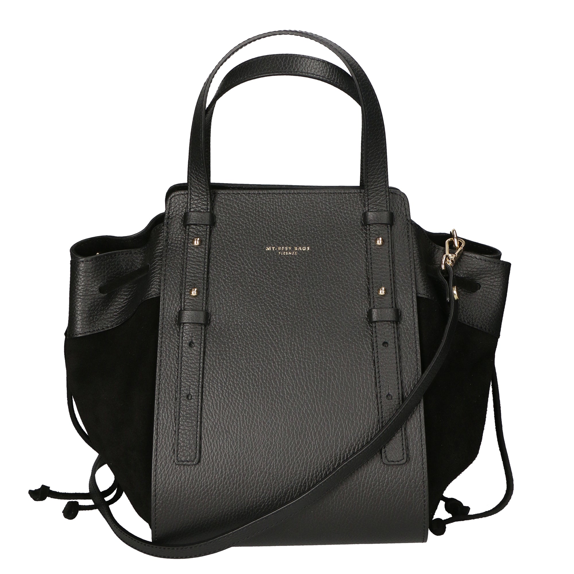 Borsa a mano da donna Vera pelle e suede MYB-8032-FW-NERO My Best Bag