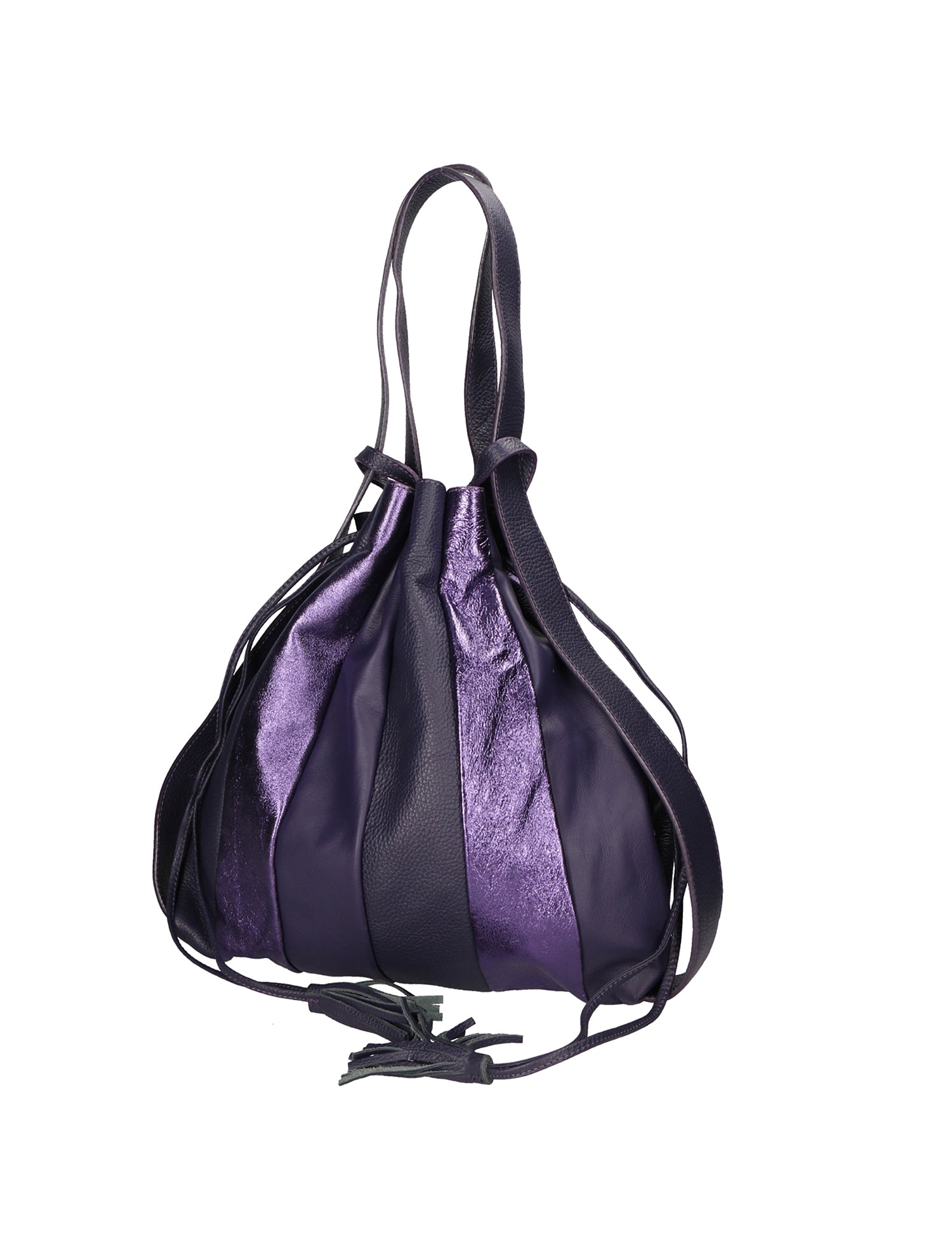 Oceania Borsa a spalla da donna Vera pelle 580041-VIOLA PURPLE Gave Lux