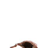 Borsa a spalla unisex in vera pelle 100% cotone 4603-TESTA DI MORO Alessia Firenze