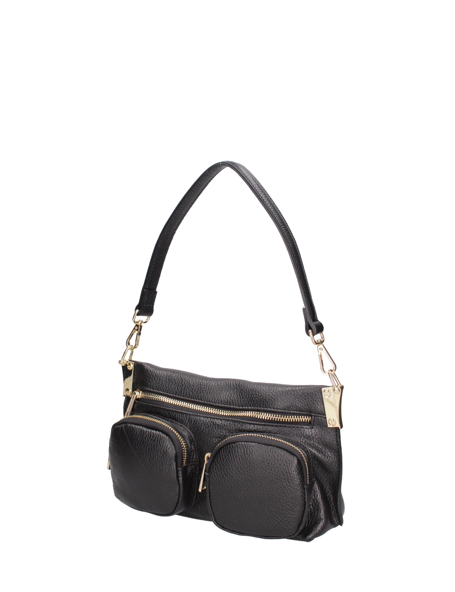 Borsa a spalla da donna Vera pelle 07147-D28 NERO Roberta Rossi