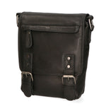 Borsa a tracolla da uomo 100% vera pelle HILB-3183-NERO Hill Burry