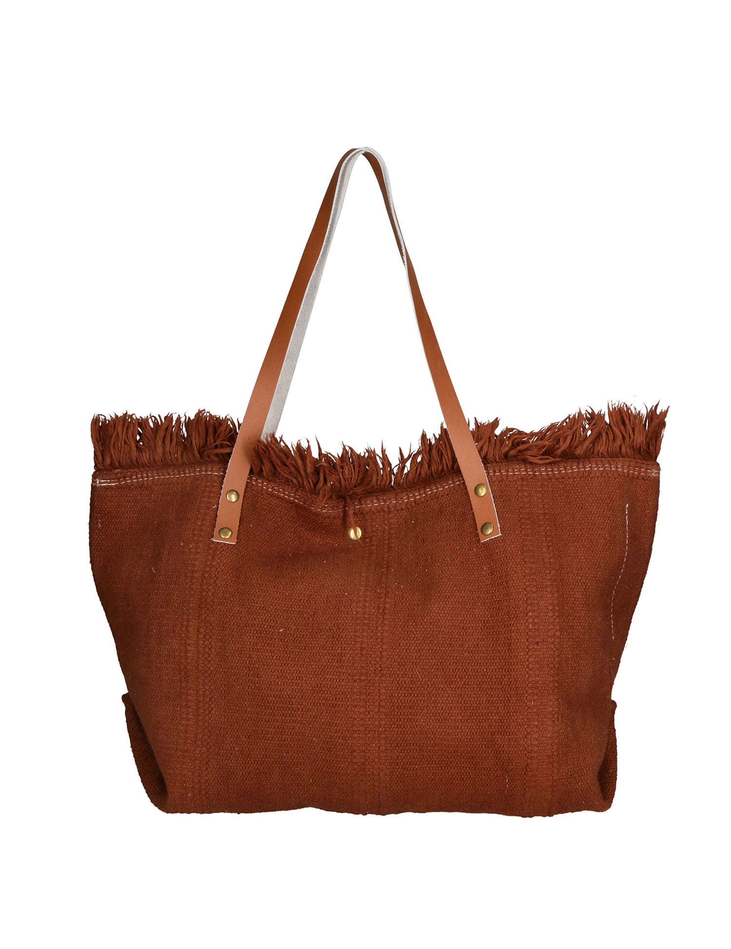 Agnese Borsa Shopper da donna Cotone e pelle 04649-D21 MARRONE BROWN Gave Lux