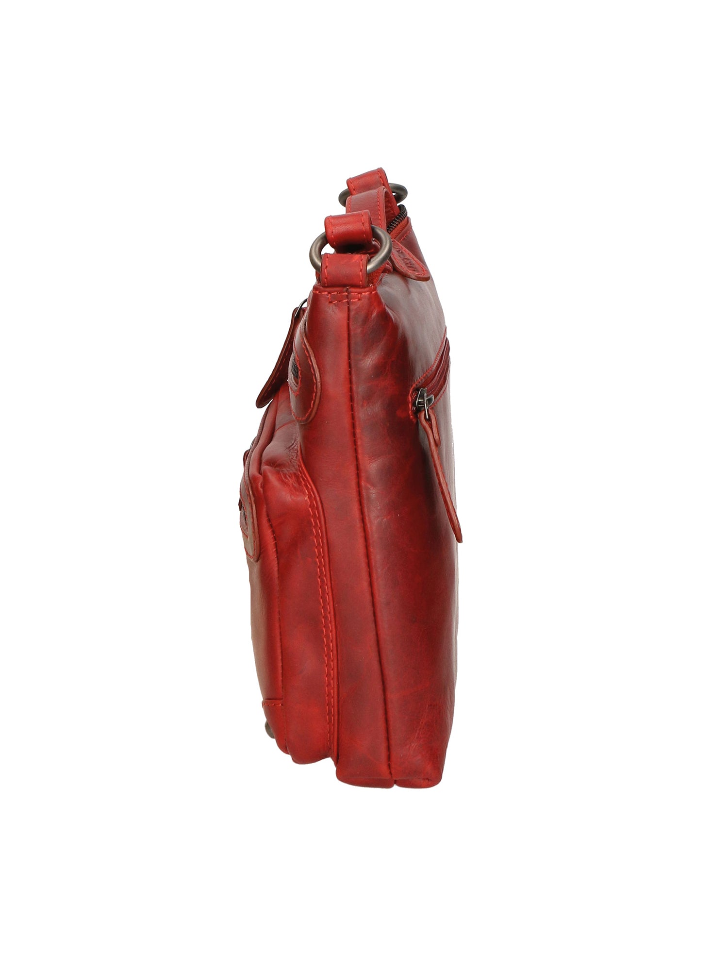 Borsa a tracolla da uomo Vera pelle RFID HILB-15118-ROSSO Hill Burry