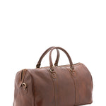 Borsa da viaggio unisex in vera pelle 100% cotone 4039-TESTA DI MORO Alessia Firenze