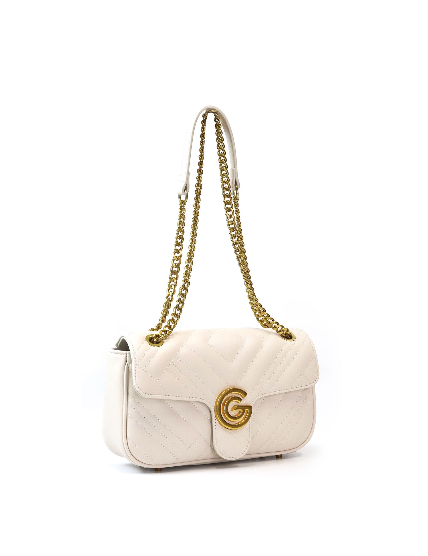 Borsa a tracolla da donna 100% pelle vegana PU GGB011CRM Gabriella G Firenze
