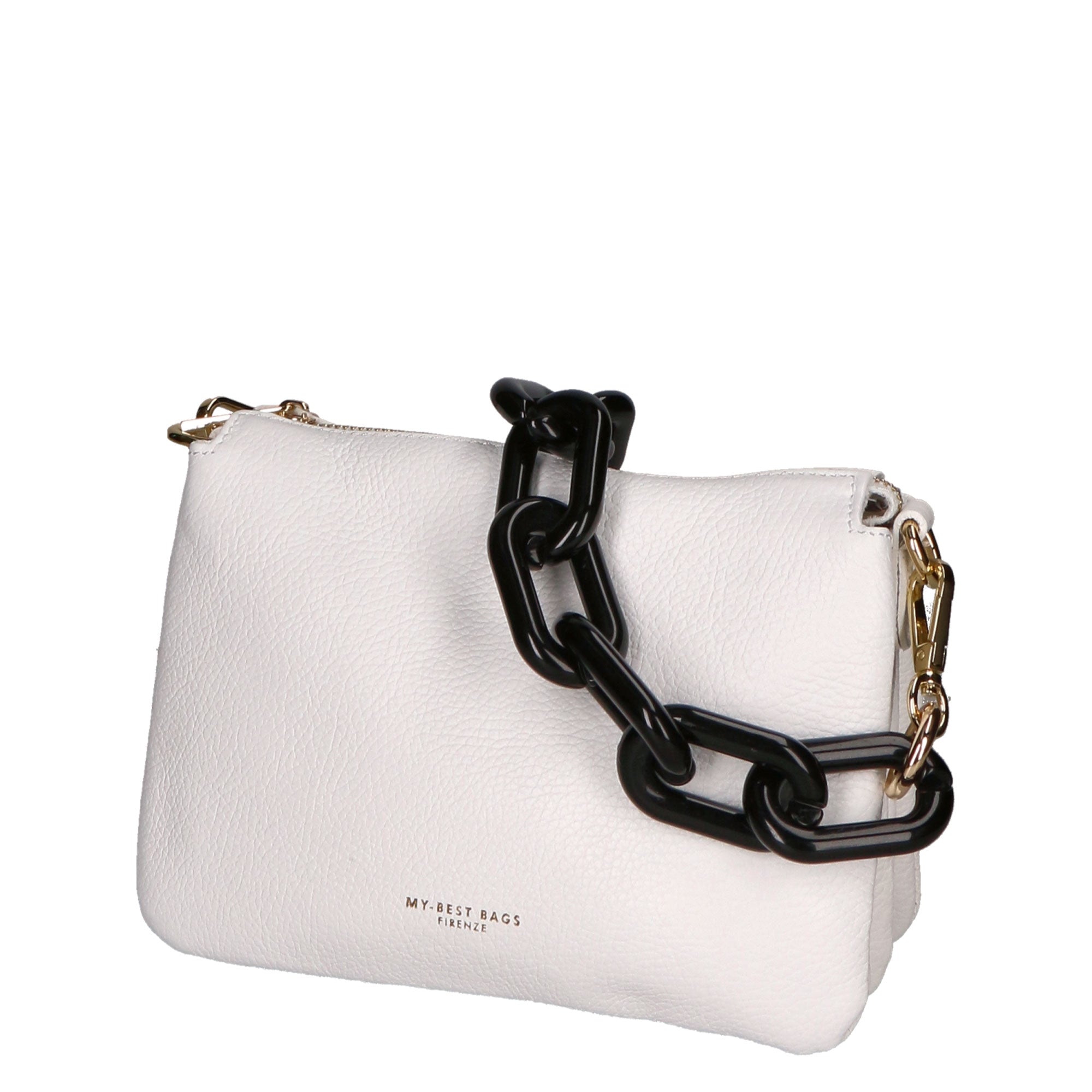 Borsa a tracolla da donna Vera pelle MYB-7024-SS-BIANCO My Best Bag