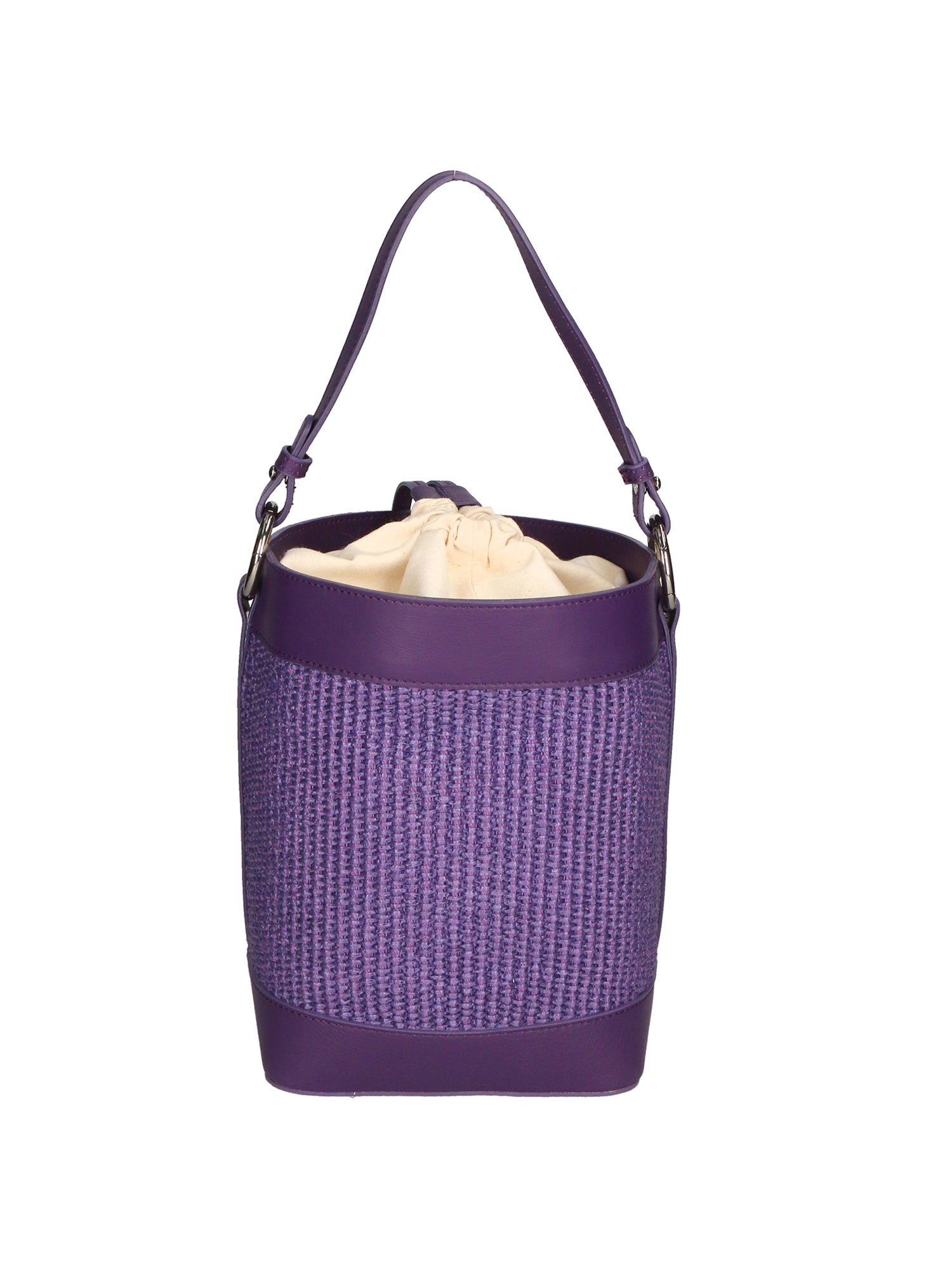 Borsa a secchiello da donna Misto pelle e tessuto MYB-05165-SS-307+S45 VIOLA My Best Bag