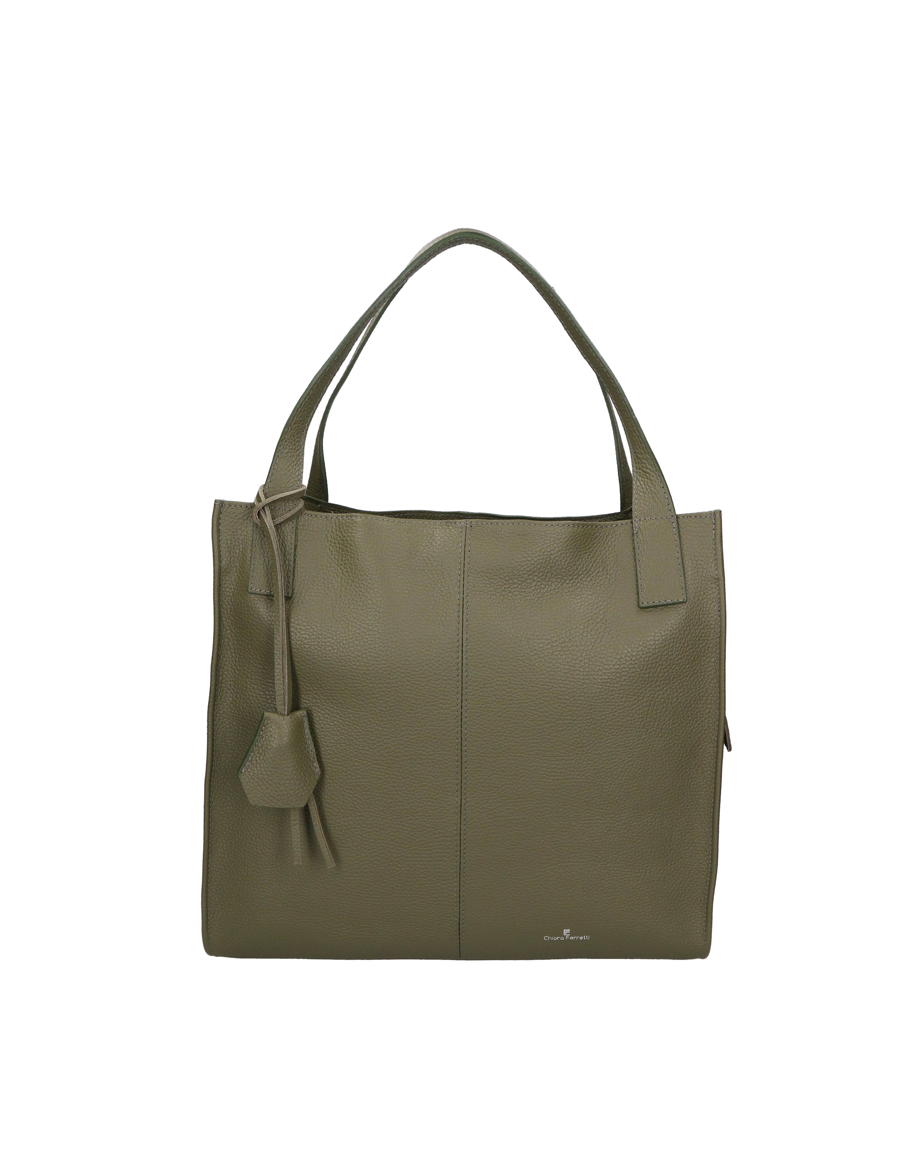 Silvana Pro Borsa a spalla da donna Vera pelle 7001-74 VERDE MILITARE Chiara Ferretti