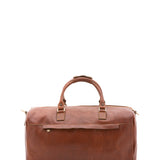 Borsa da viaggio unisex in vera pelle 100% cotone 4311-MARRONE Alessia Firenze
