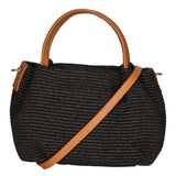 Allegra Borsa a mano da donna Pelle e Paglia 05116-12 NERO CUOIO S44 Gave Lux