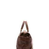 Borsa da viaggio unisex vera pelle 100% cotone 4546-TESTA DI MORO Alessia Firenze