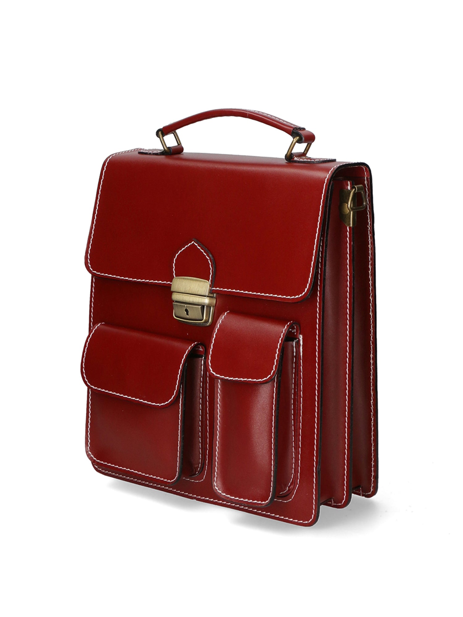Tancredi Borsa da lavoro unisex in pelle Vera pelle 7013-ROSSO RED Gave Lux