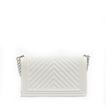 Borsa a mano da donna 100% PVC FLAT M-WHITE + OFF SILVER Marc Ellis