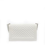 Borsa a mano da donna 100% PVC FLAT M-WHITE + OFF SILVER Marc Ellis