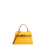 Borsa a mano da donna 100% vera pelle 07221-D04 GIALLO+D44 CUOIO Roberta Rossi