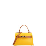 Borsa a mano da donna 100% vera pelle 07221-D04 GIALLO+D44 CUOIO Roberta Rossi