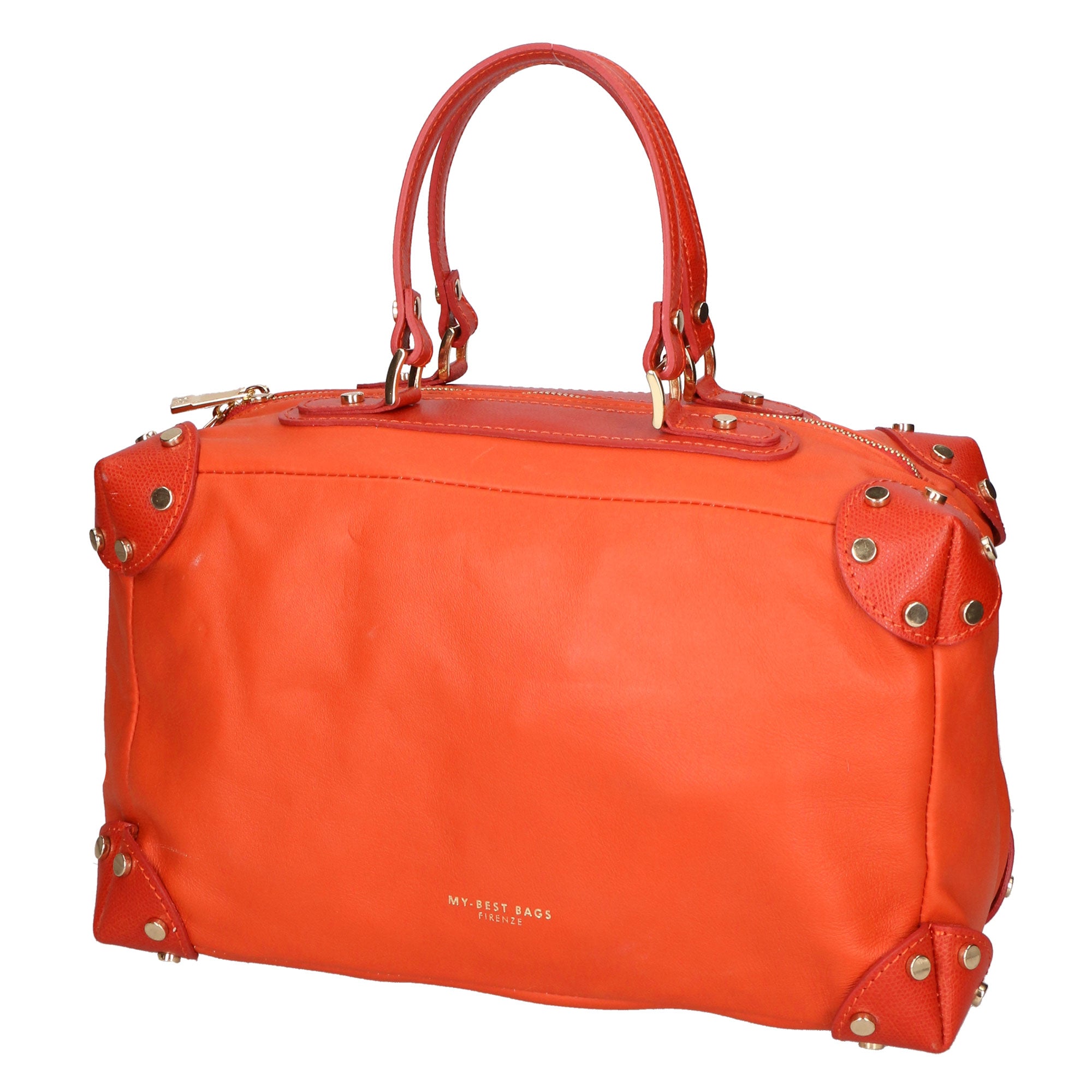 Borsa a mano da donna 100% pelle artigianale MYB-6012-FW-VERMIGLIO+P620 MATTONE My Best Bag