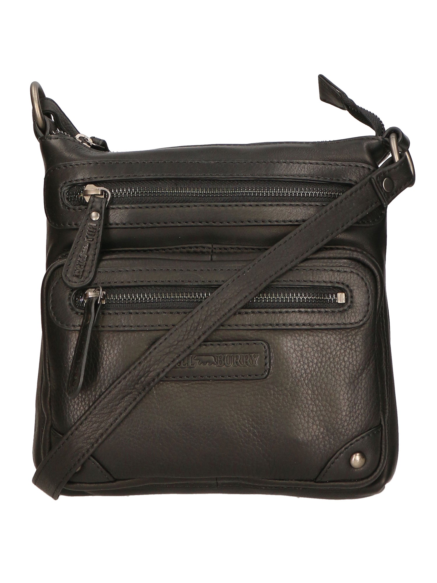 Borsa a tracolla da uomo Vera pelle RFID HILB-15118-NERO Hill Burry