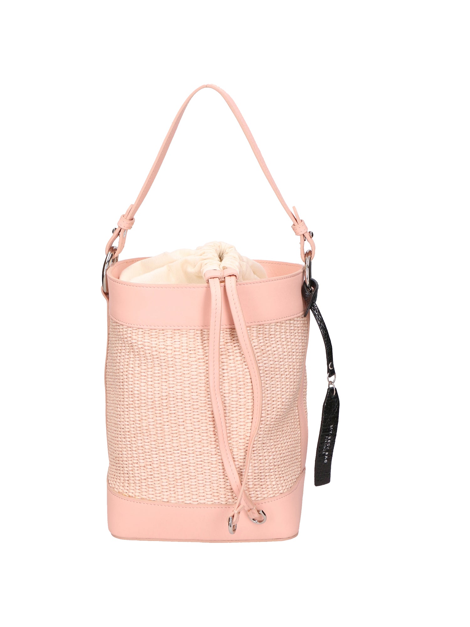 Borsa a secchiello da donna Misto pelle e tessuto MYB-05165-SS-506+S13 ROSA My Best Bag